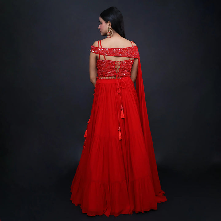 Trendy Western Crop Top Skirt Set Vastrachowk