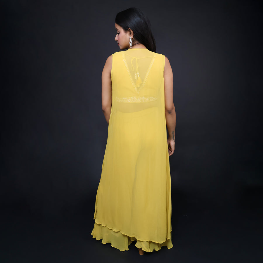 VastrachowkStylish Crop Top Palazzo Set with Shrug  