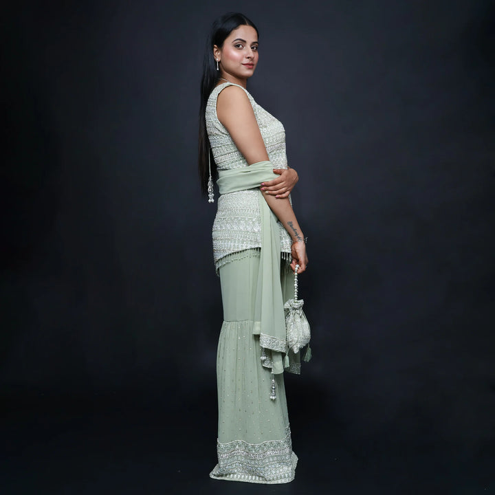 Vastrachowk Straight Shirt with Garara