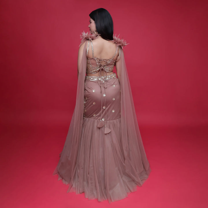 Vastrachowk Stylish Crop Top with Mermaid Skirt Set for Women