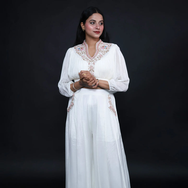 Vastrachowk Trendy Crop Top with Plazo Set Women's wear