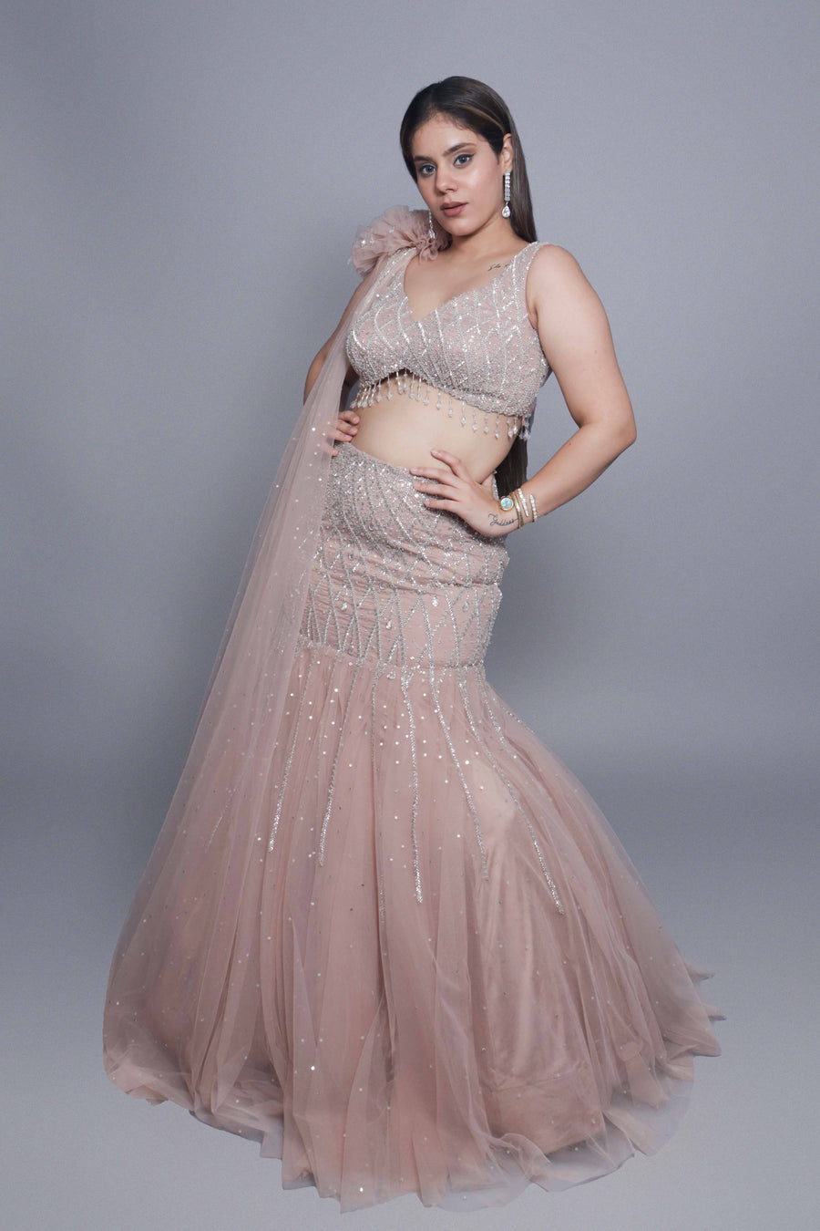 Western Crop Top Mermaid Lehenga profile