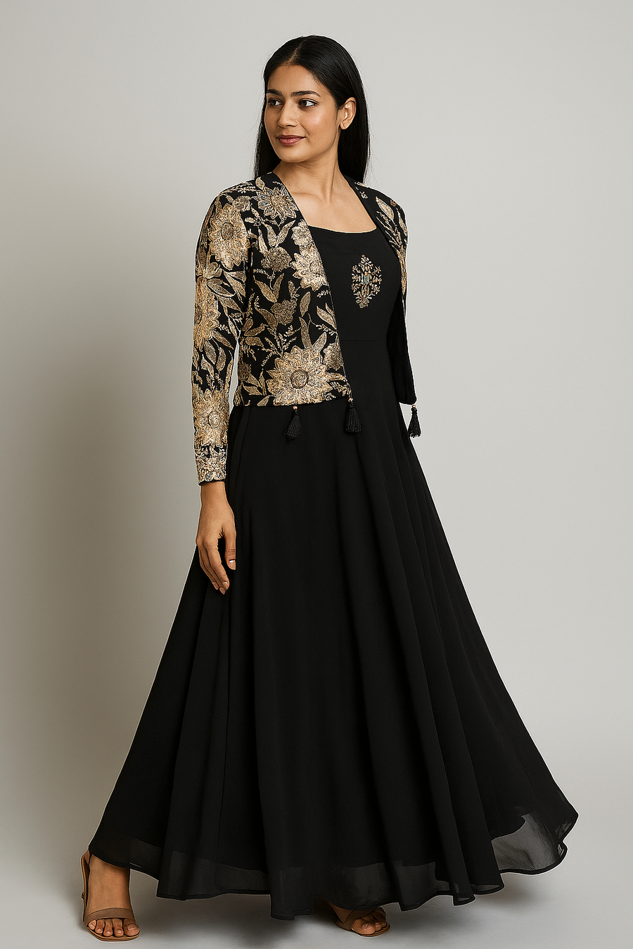Western Gown with Jacket side profile