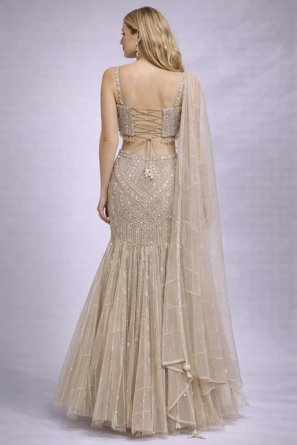 gold mermaid lehenga set