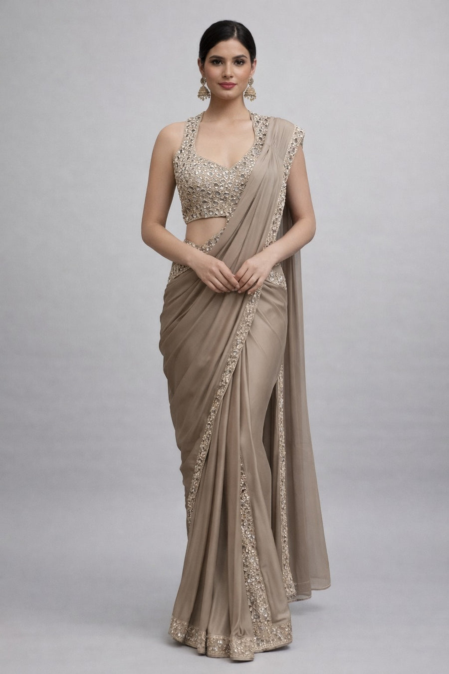 Chiku drape saree