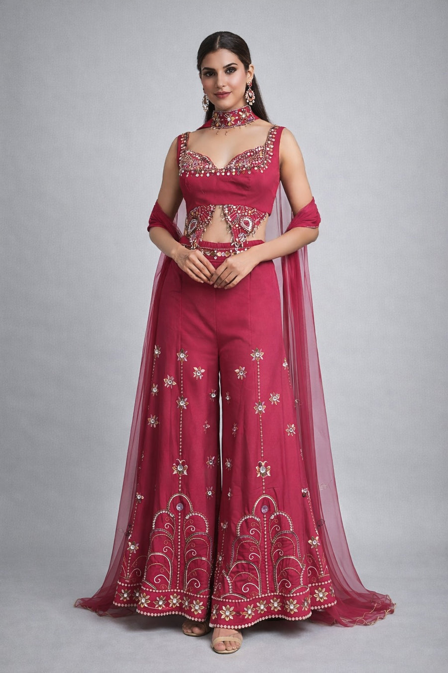 Emerald Embroidered Sharara Set with Dupatta