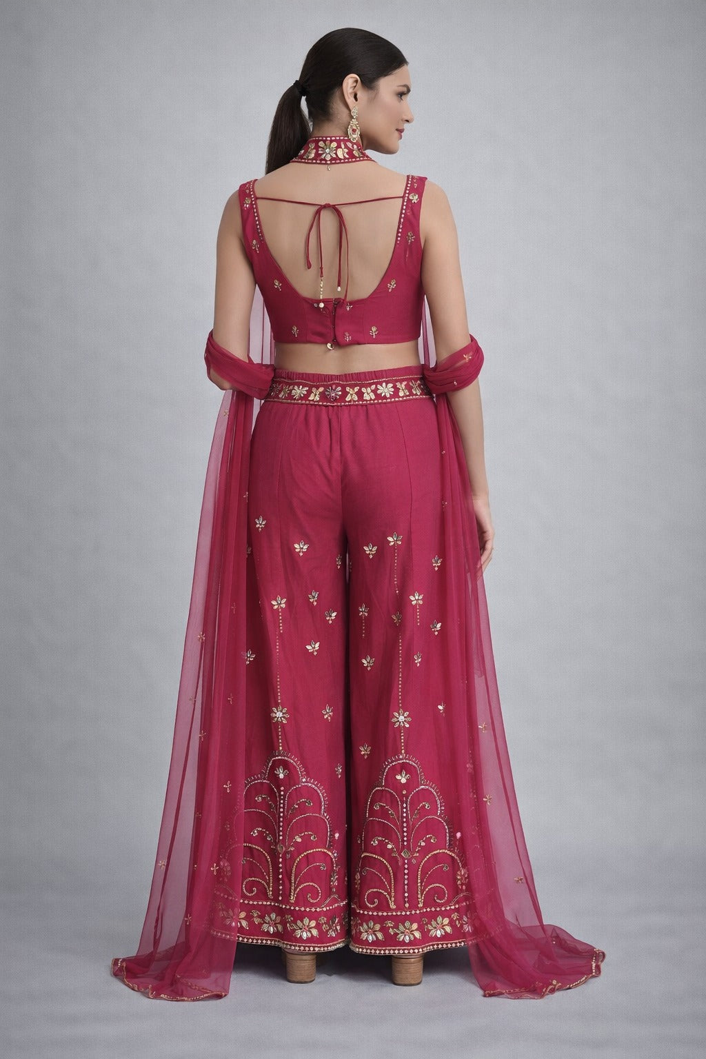 Emerald Embroidered Sharara Set with Dupatta