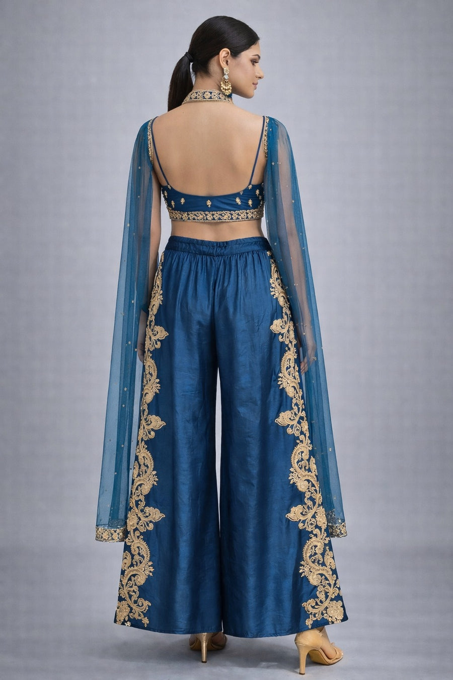 Embroidered Sharara Set with Dupatta