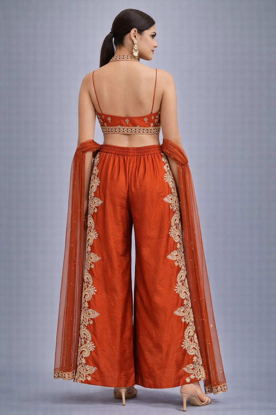 Embroidered Sharara Set with Dupatta