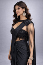 Black drape saree