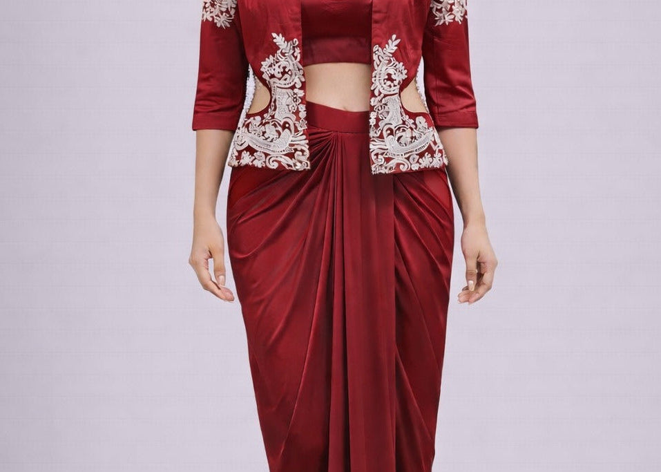 Red dhotiset with blesar