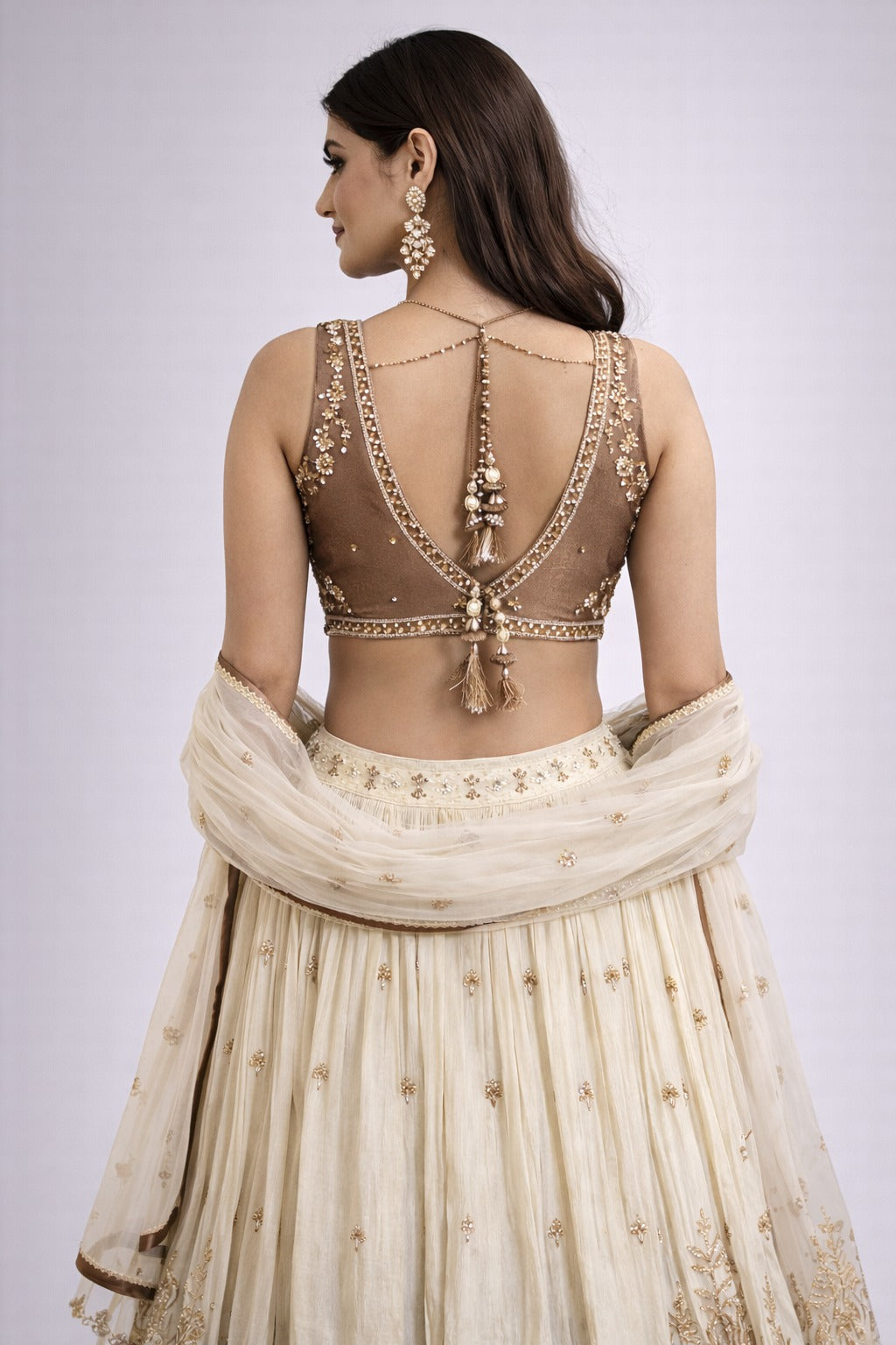 ivory brown lehanga