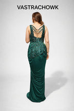 Bottle green anarkali 