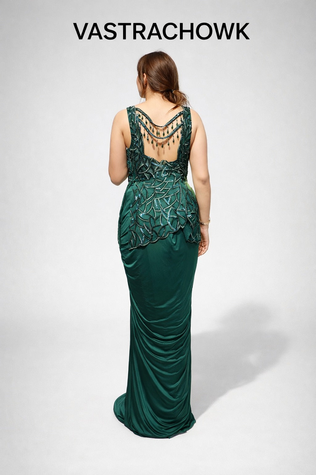 Bottle green anarkali 