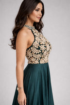 Bottle green anarkali 
