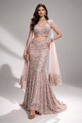 pink crop top lehanga