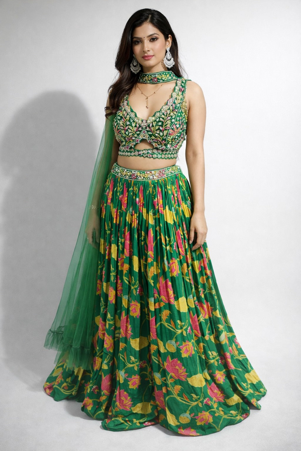 green lehanga