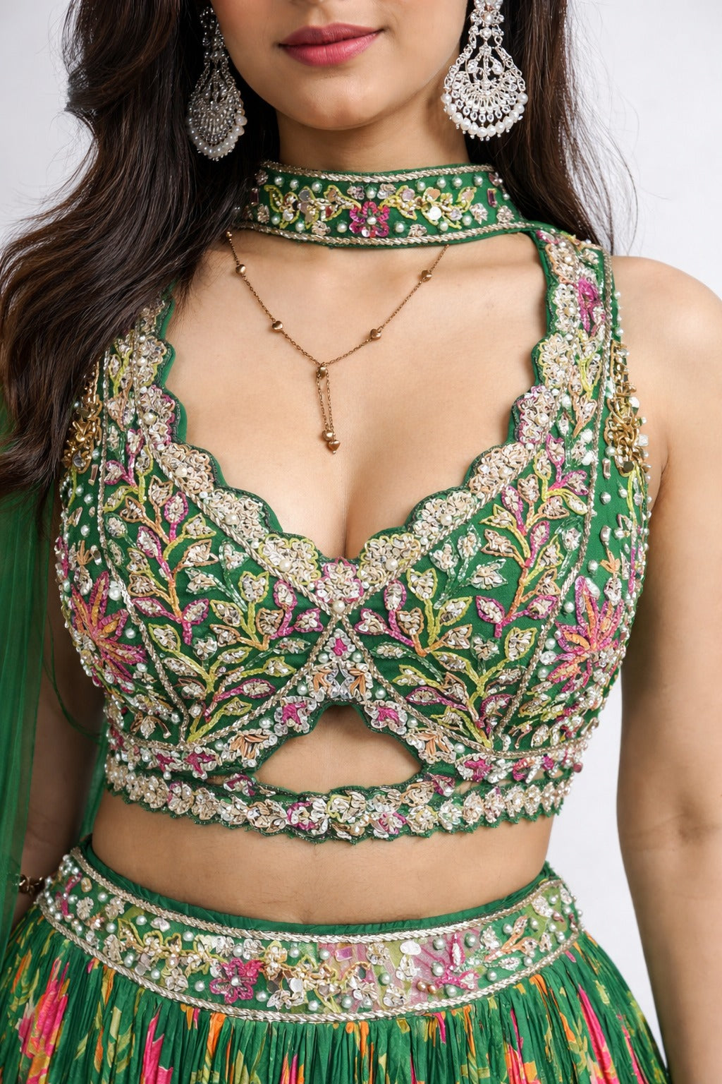 green lehanga