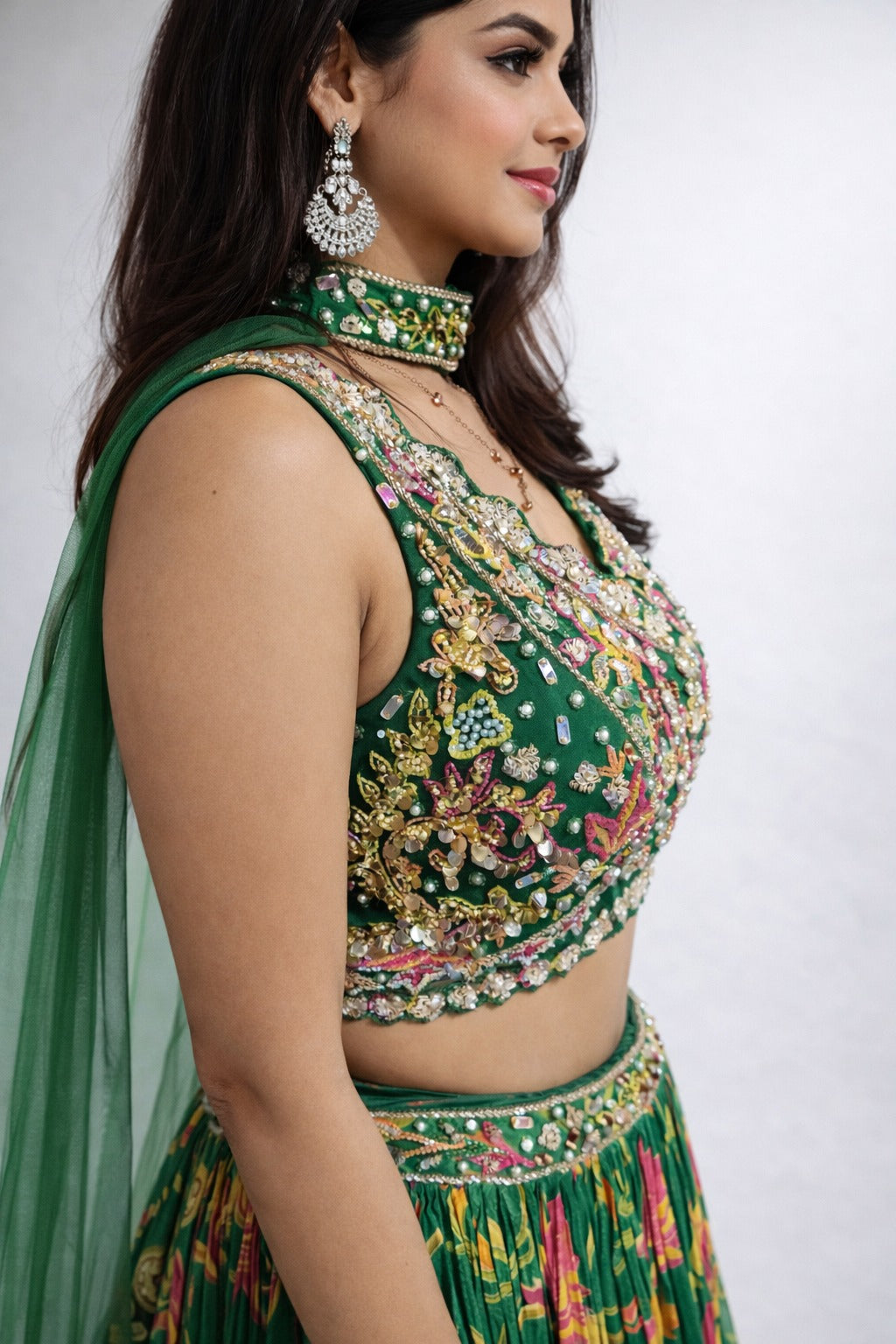 green lehanga