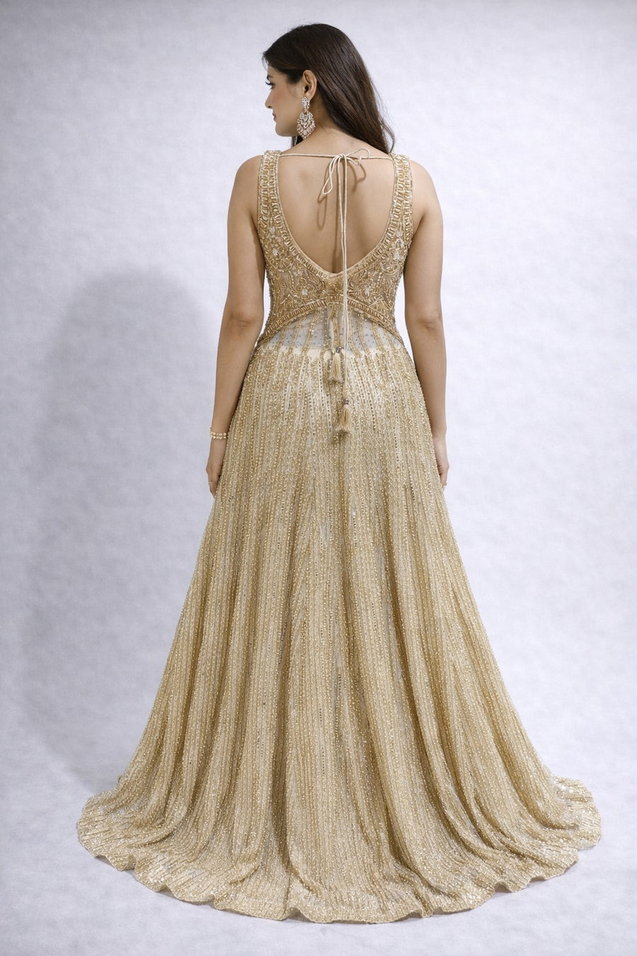 golden lehanga 