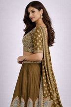Olive green lehanga