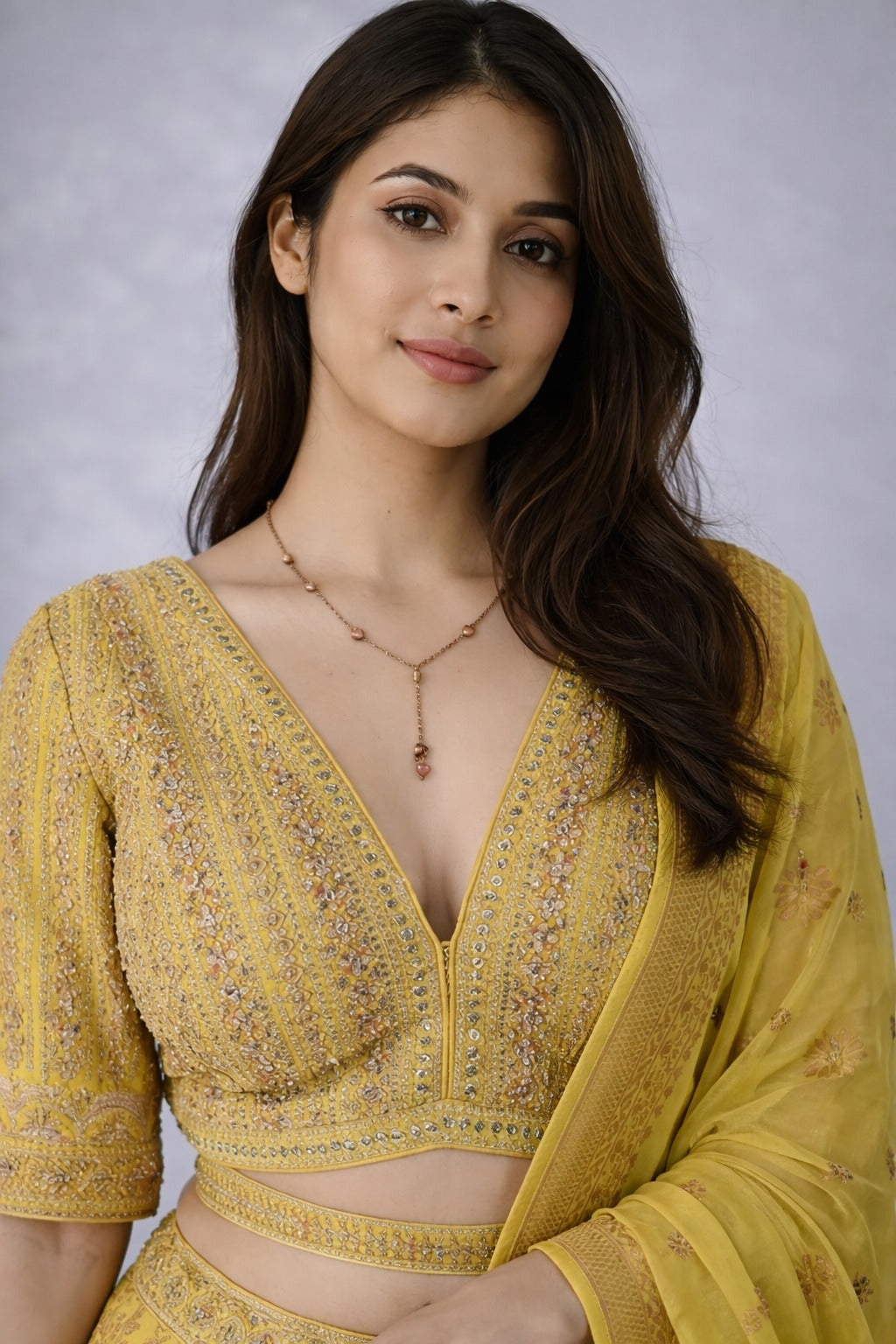 Mustard yellow lehanga