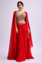 Red dhoti set