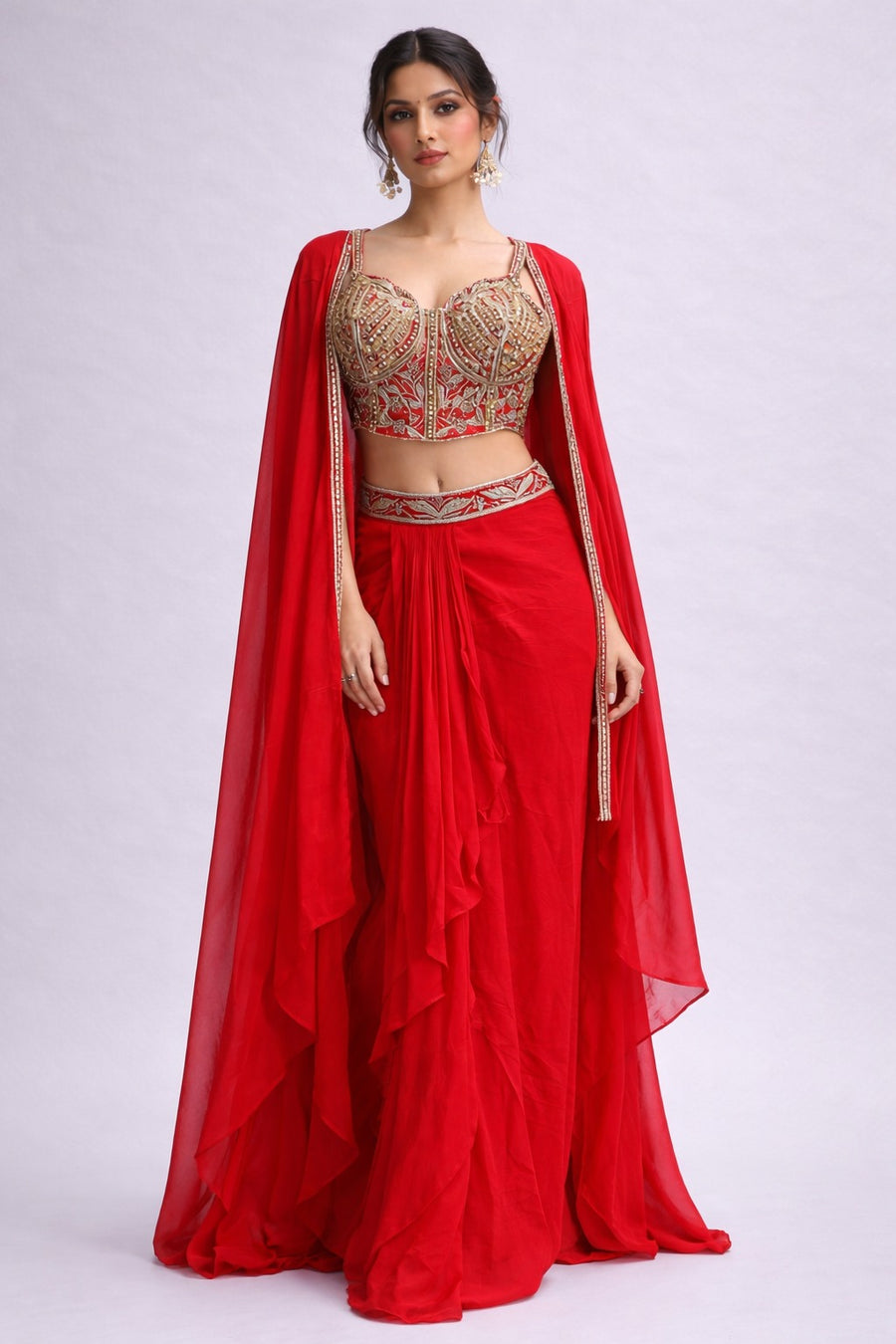Red dhoti set
