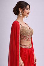 Red dhoti set