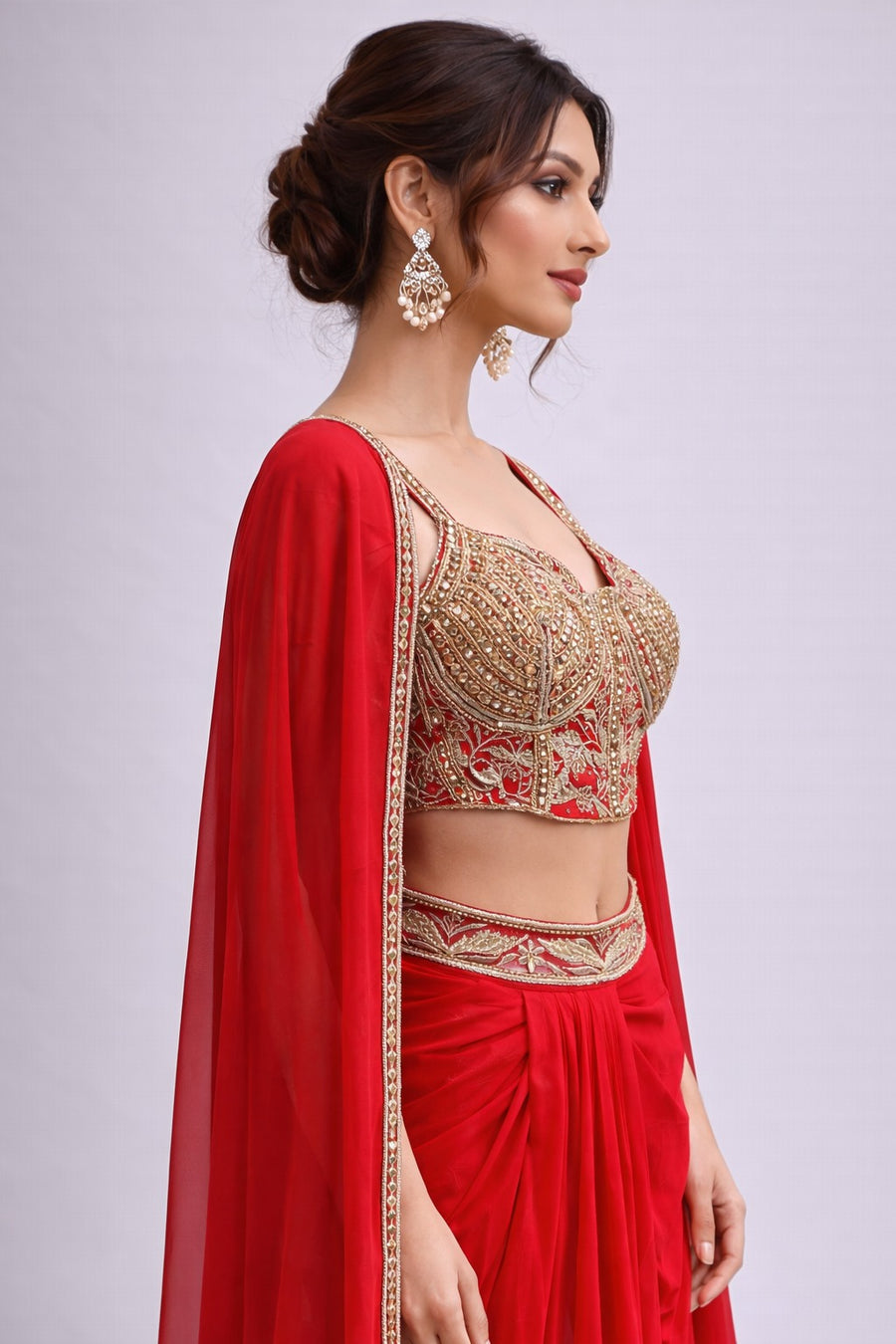 Red dhoti set