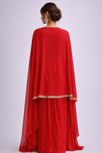 Red dhoti set