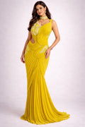 mustard yellow mermaid gown