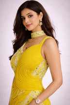 mustard yellow mermaid gown