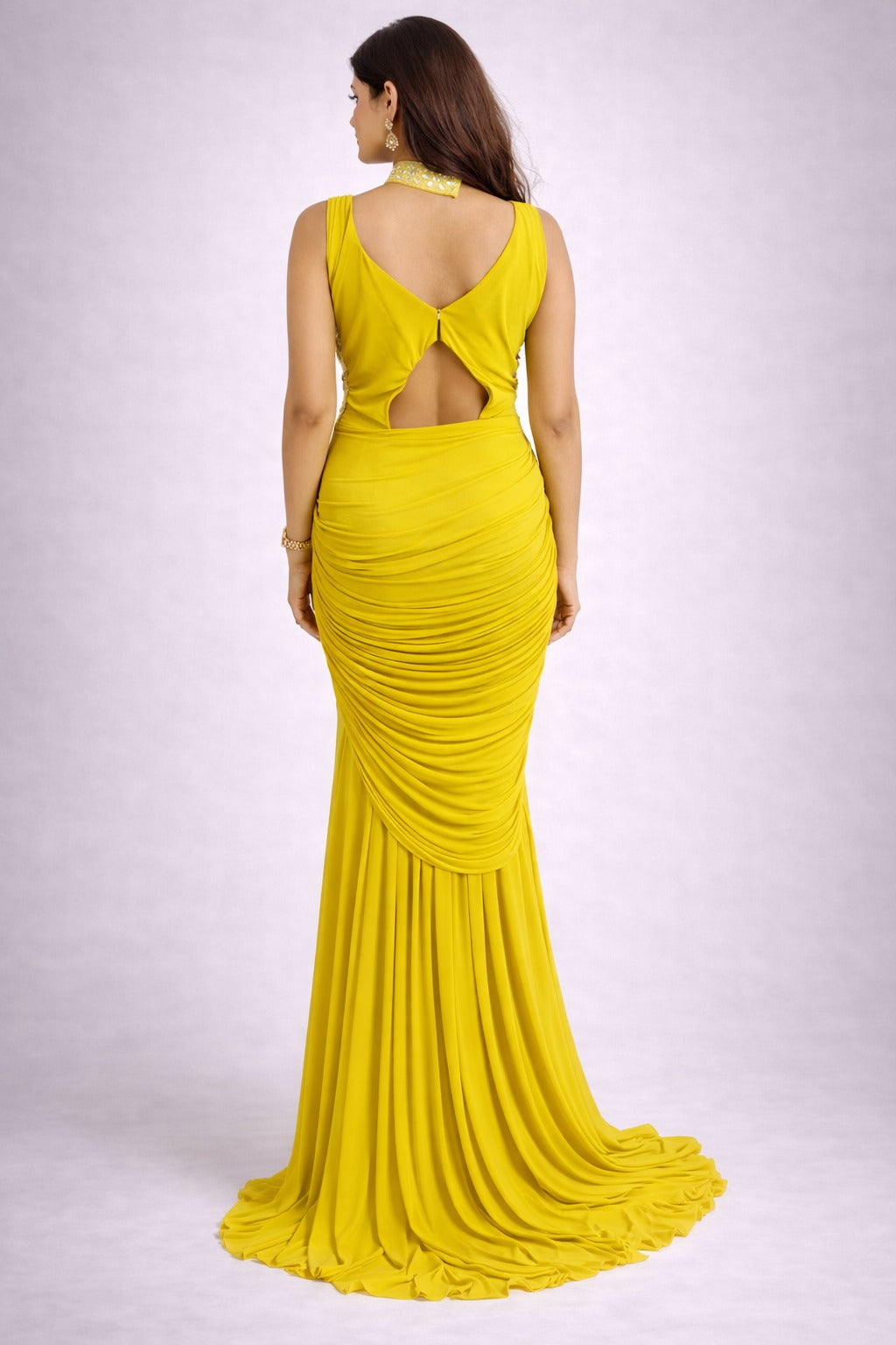 mustard yellow mermaid gown