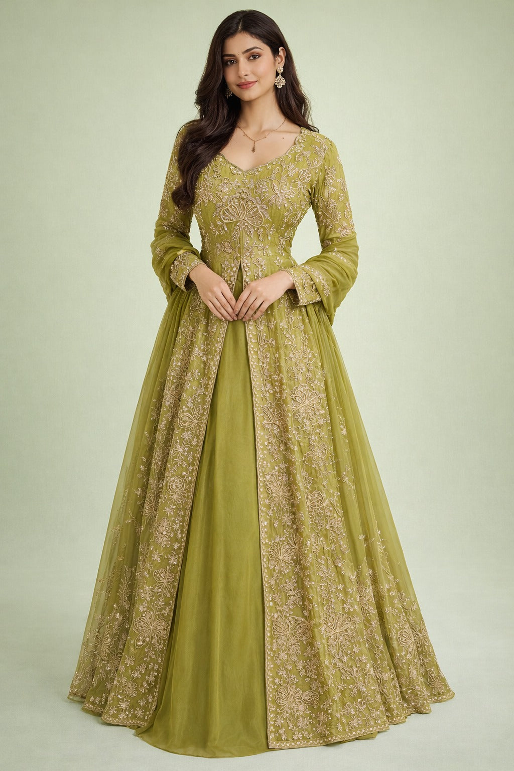 Green indo western 