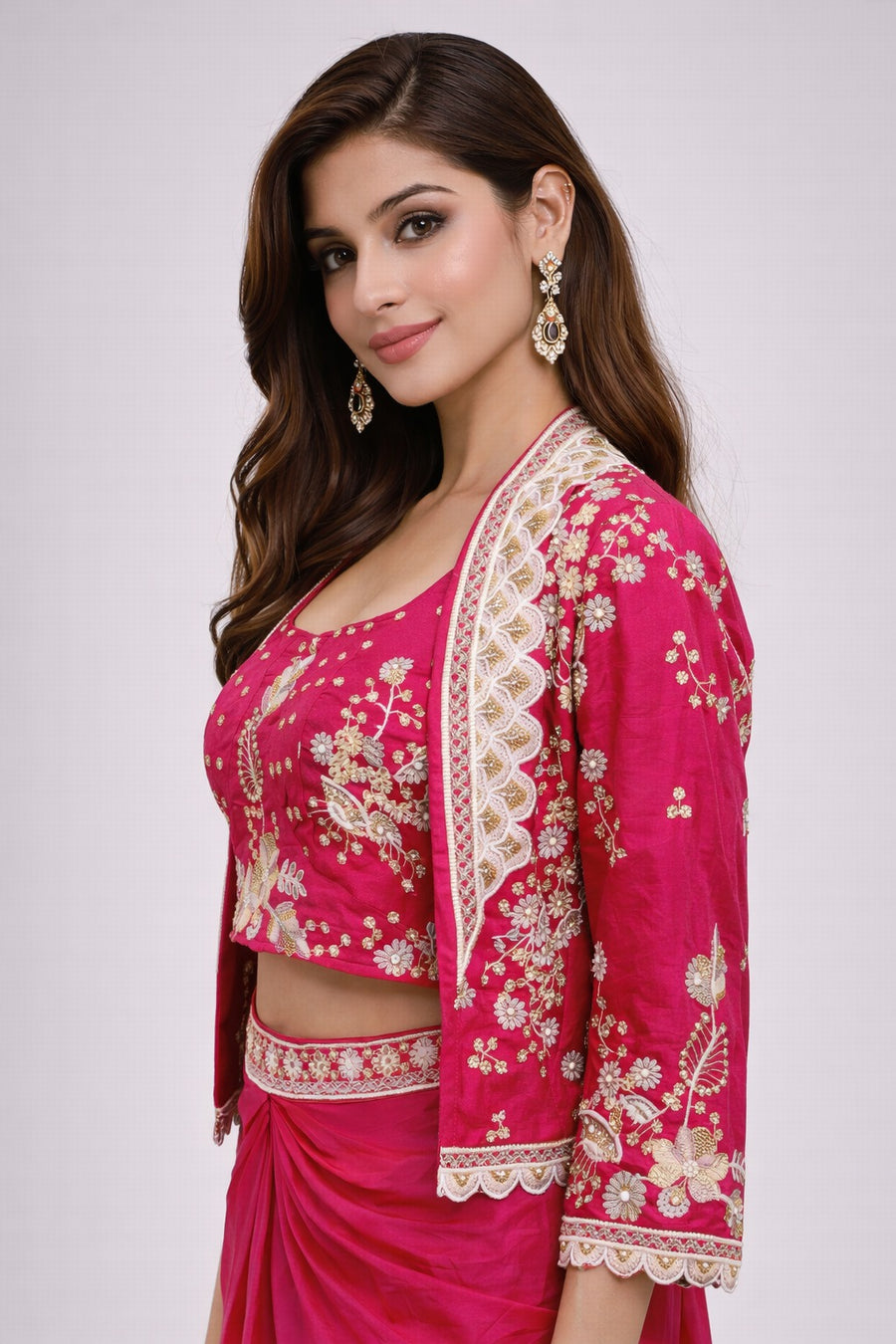 pink dhoti style