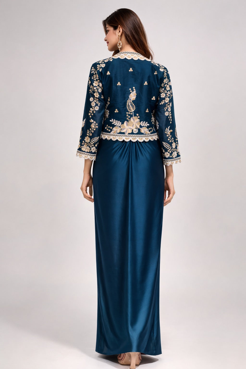 Embroidered Dhoti Set with Jacket