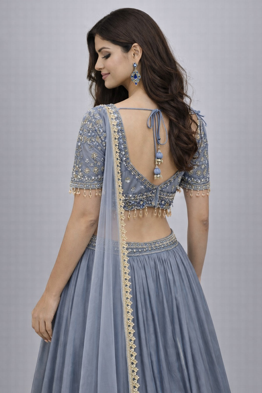 gray traditional outfit