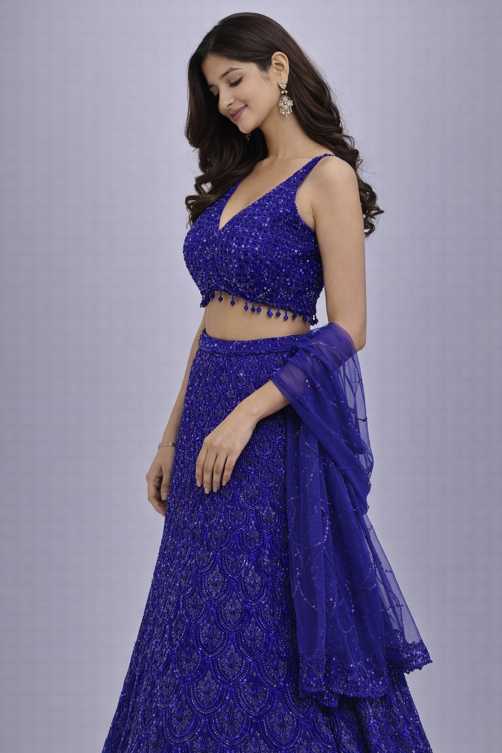 Navy blue lehanga