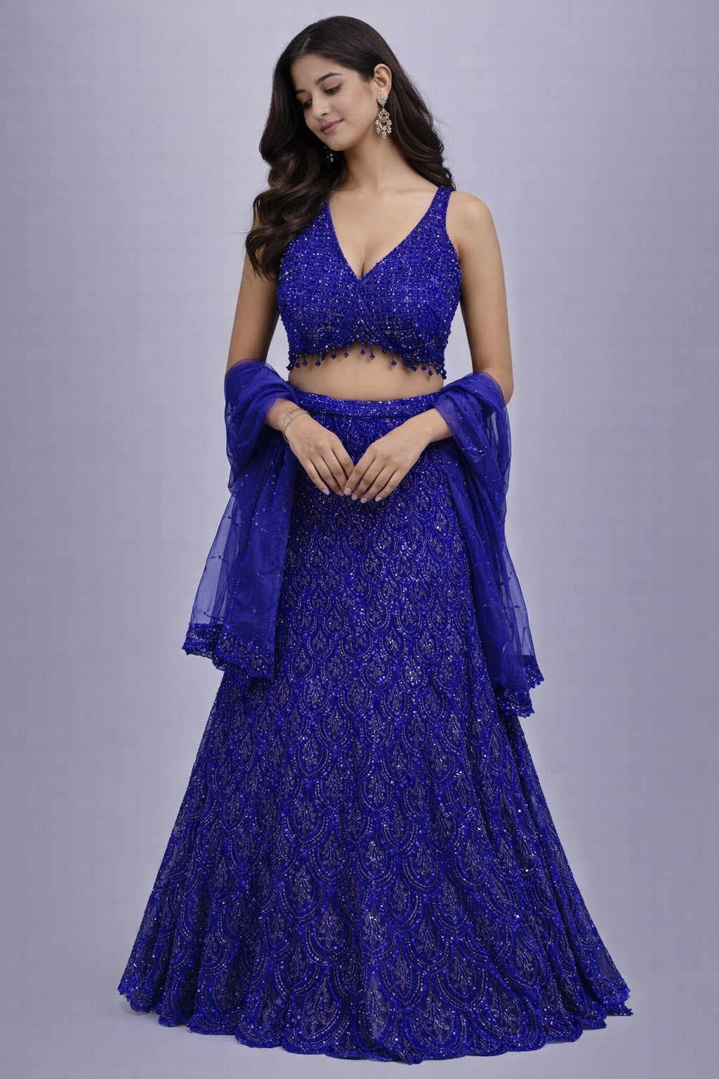 Navy blue lehanga