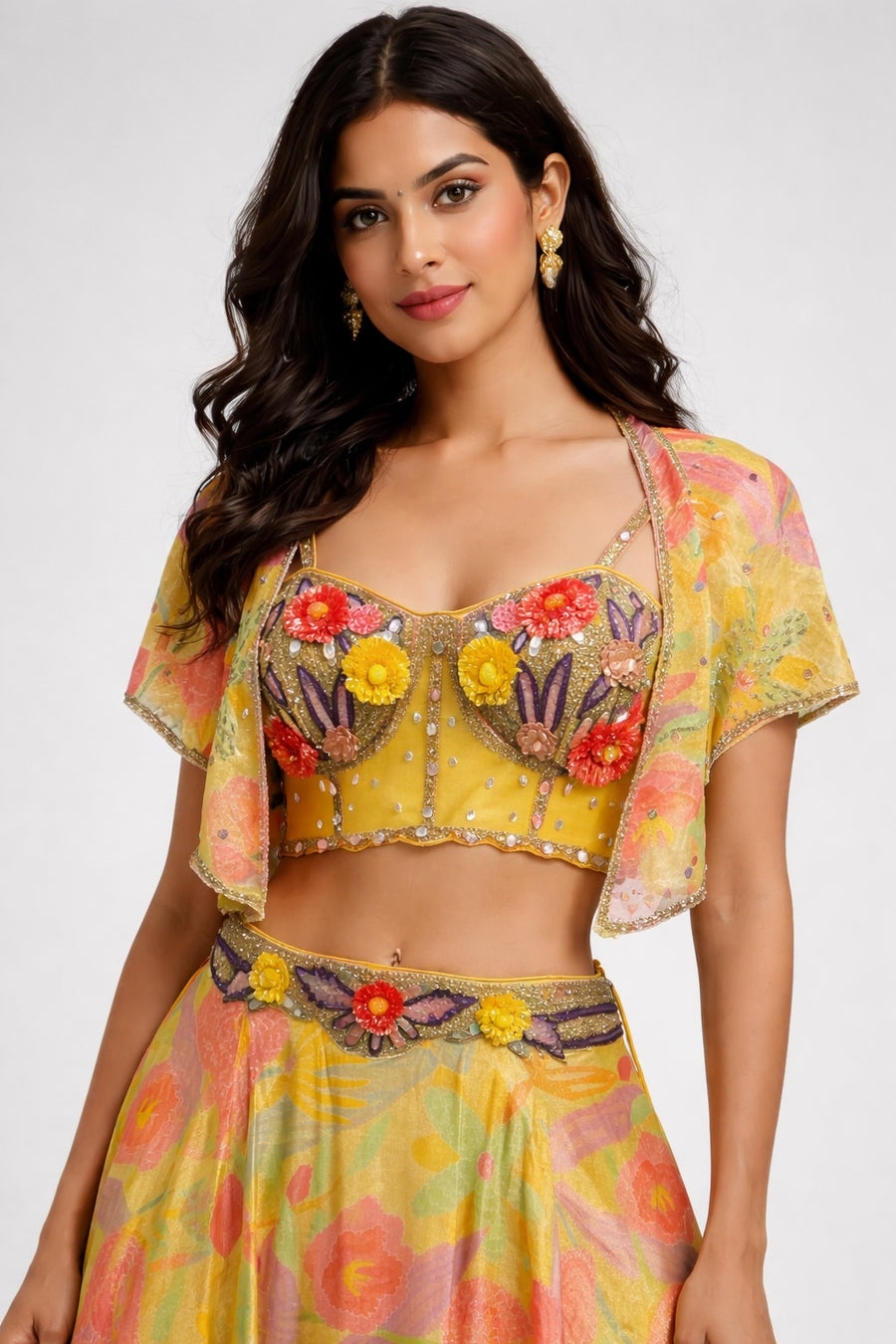 Mustard yellow lehanga