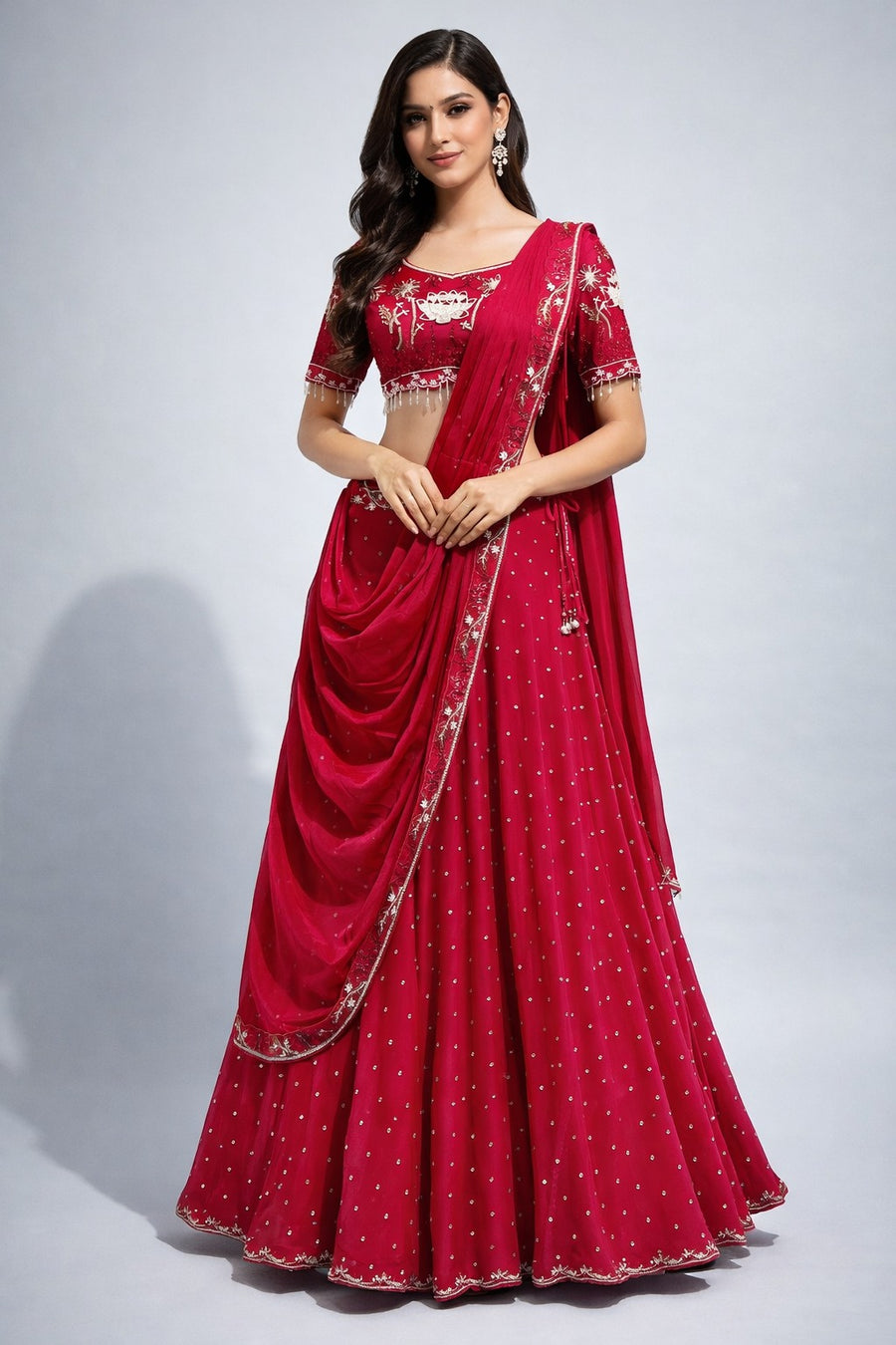 hot pink lehanga