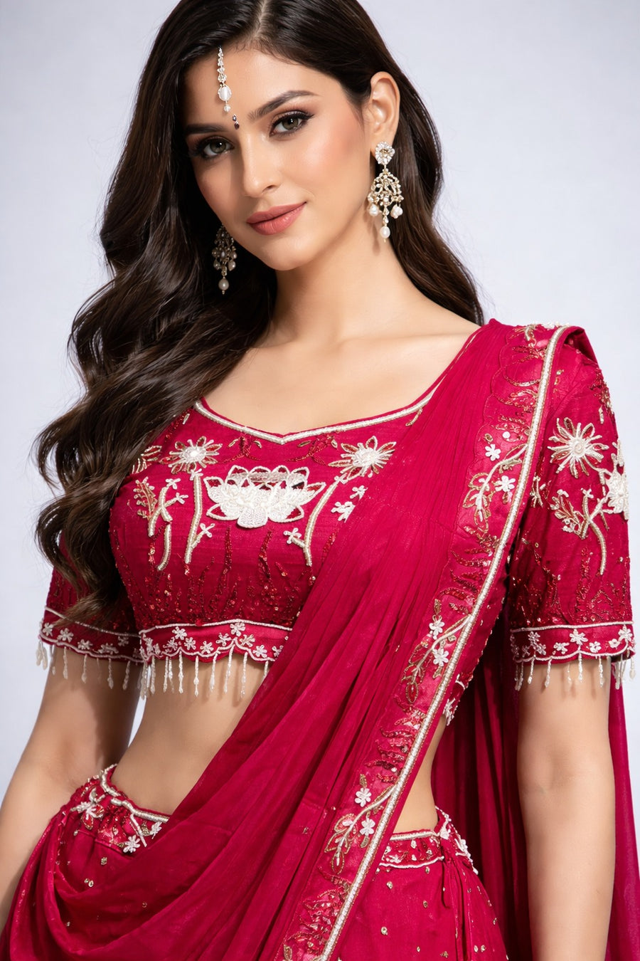 hot pink lehanga