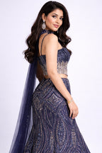 navy blue lehanga