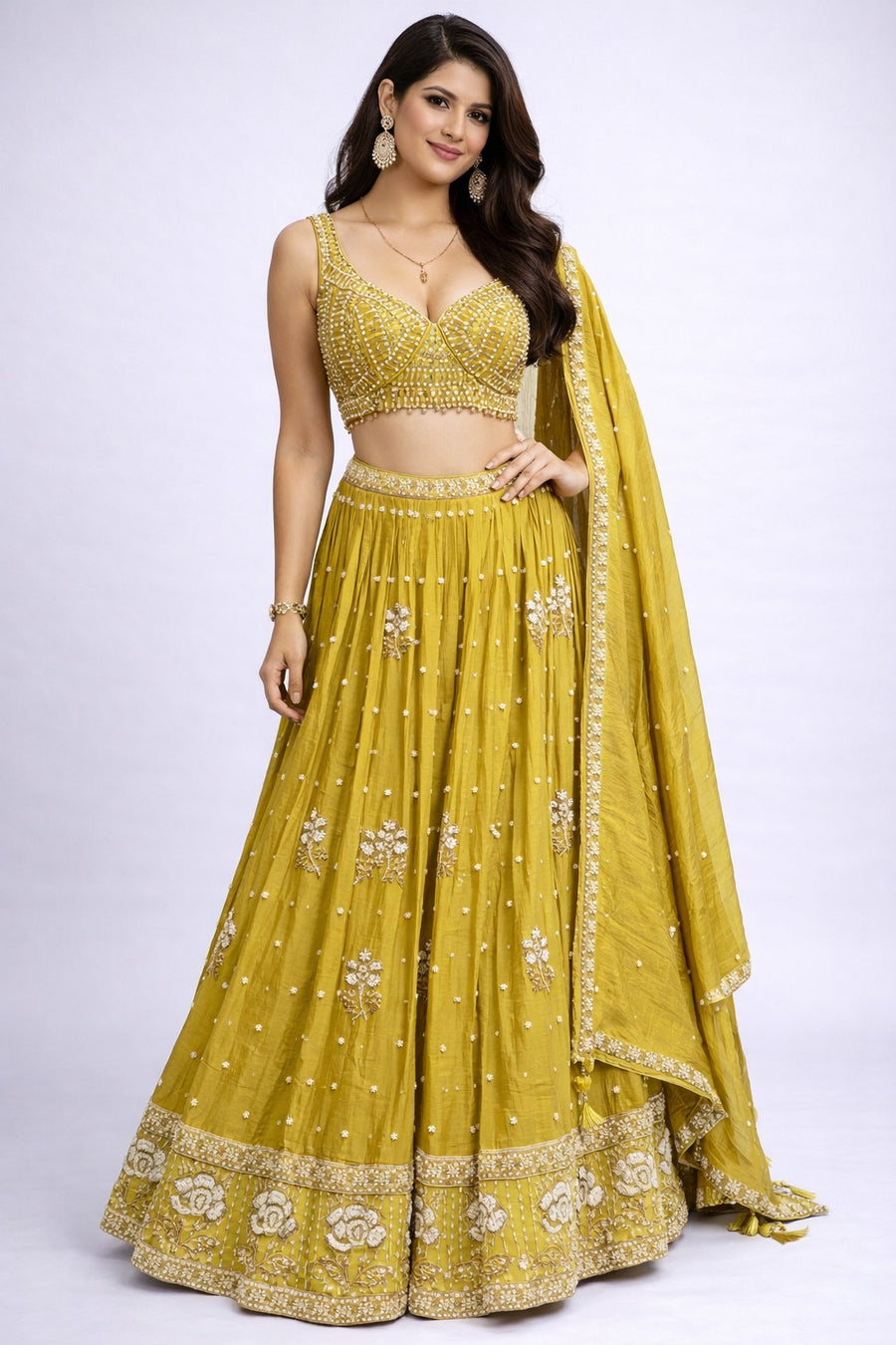 mustard yellow lehenga