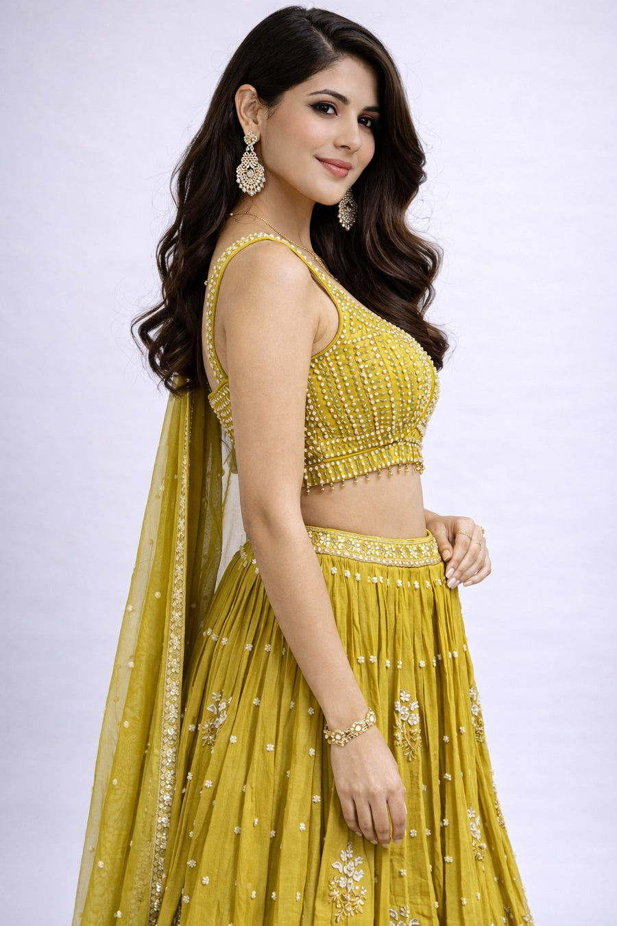 mustard yellow lehenga
