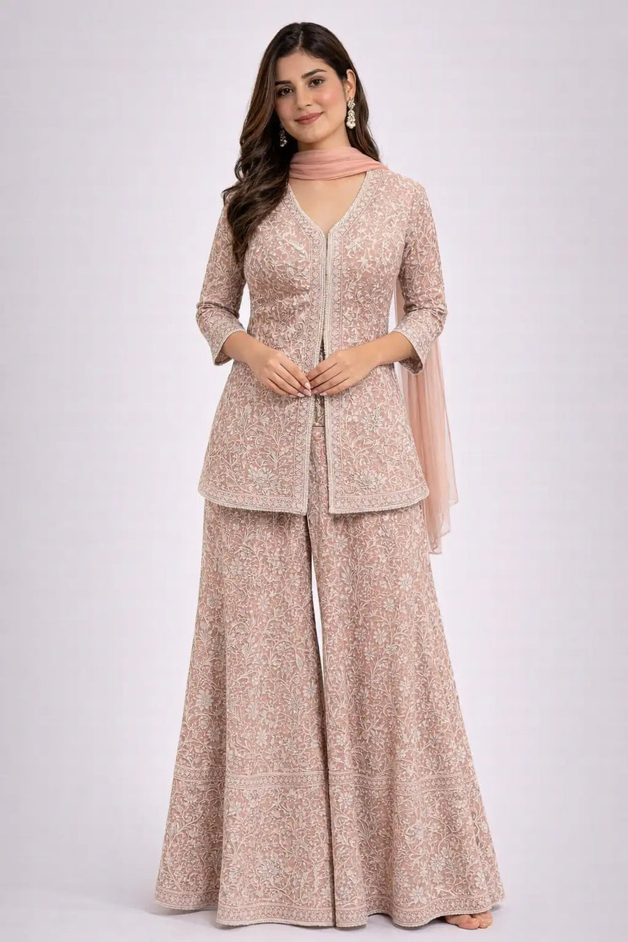 beige sharara set