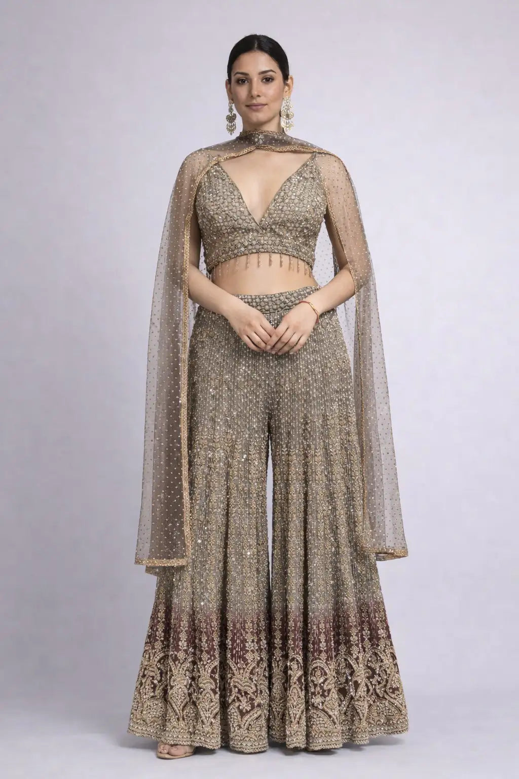 Grey Sharara Set