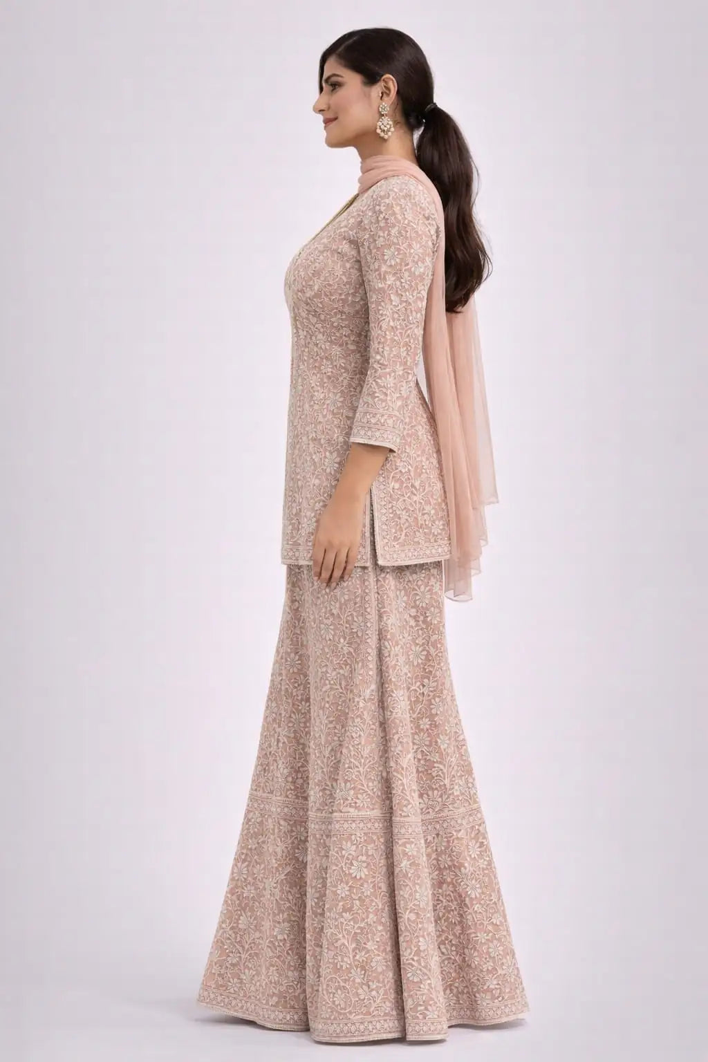 beige sharara set