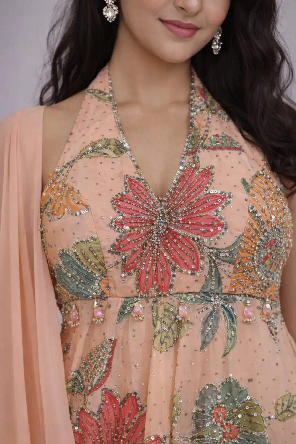 floral two-piece sharara set